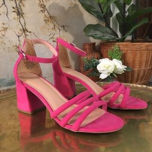 A New Day Pink Block Heel Sandals